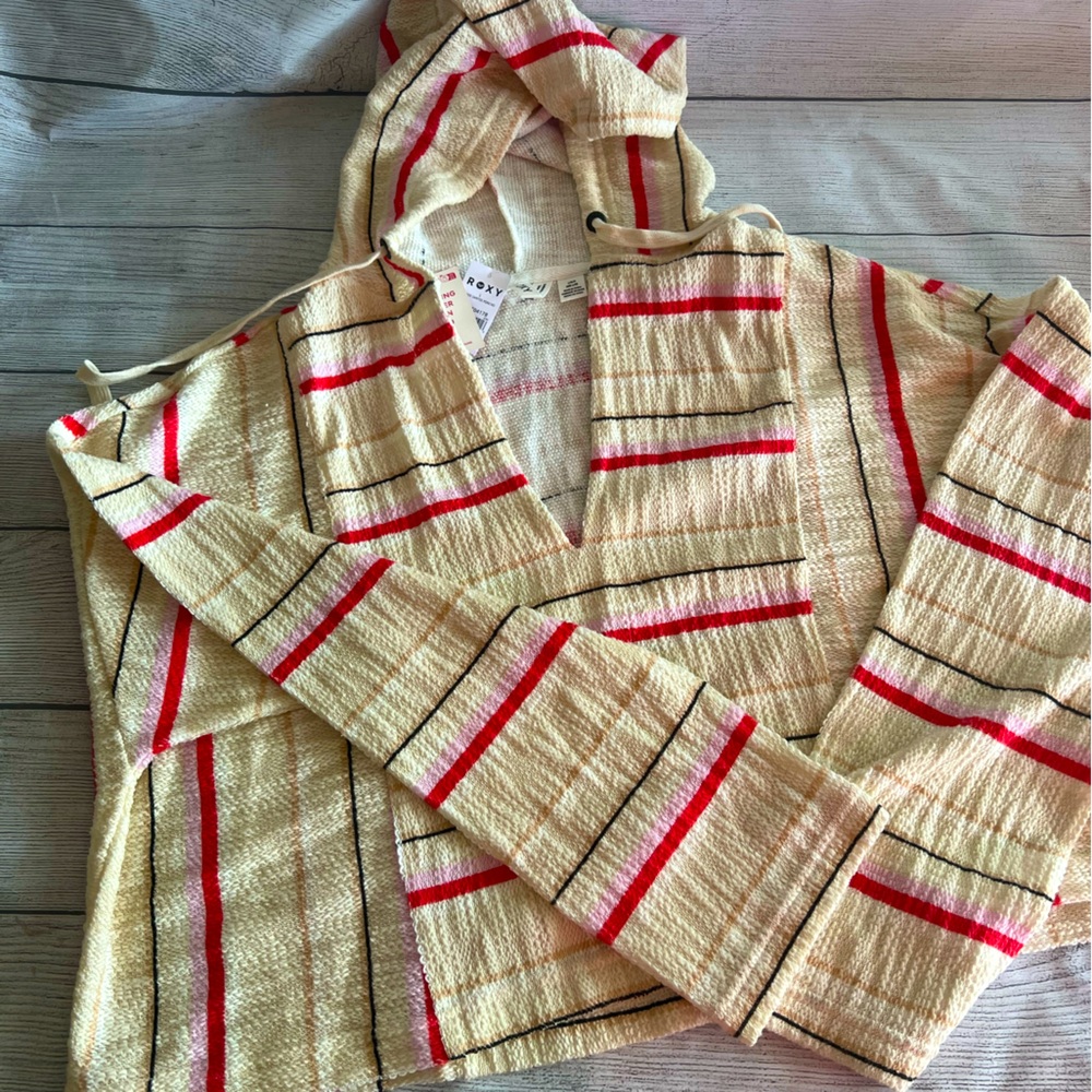 Roxy Todos Santos Striped Cropped Hoodie